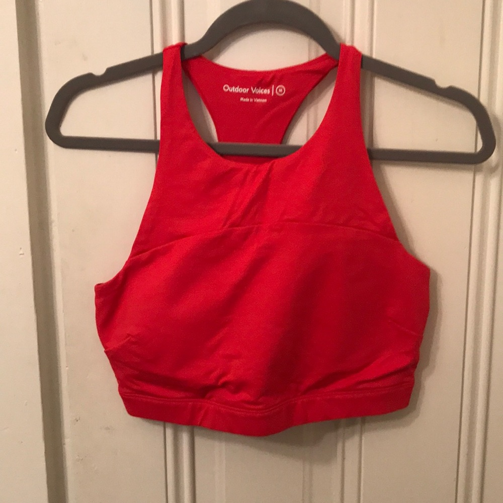 Tech Sweat crop top - Scarlet - Outdoor voices